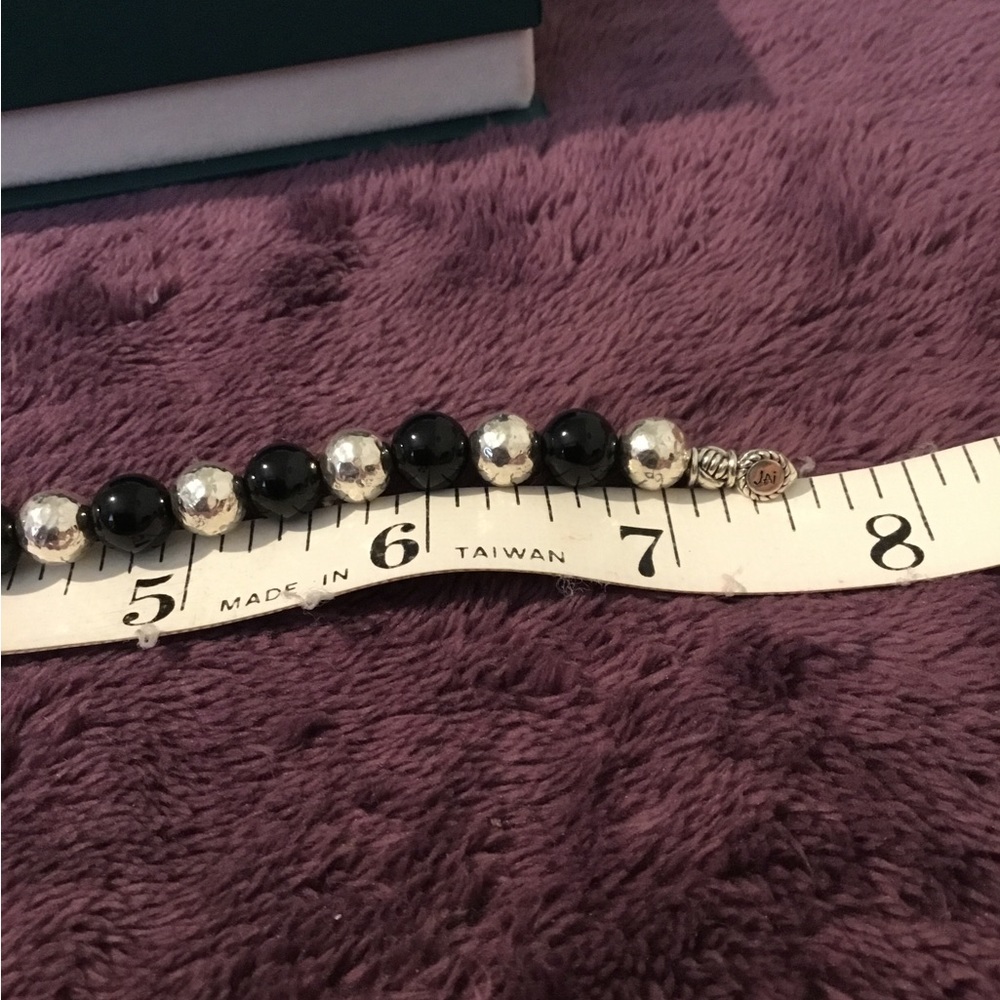 Vintage JAI John Hardy 8mm Hammered Solid Sterling Silver Bold Bracelet - Picture 10 of 11